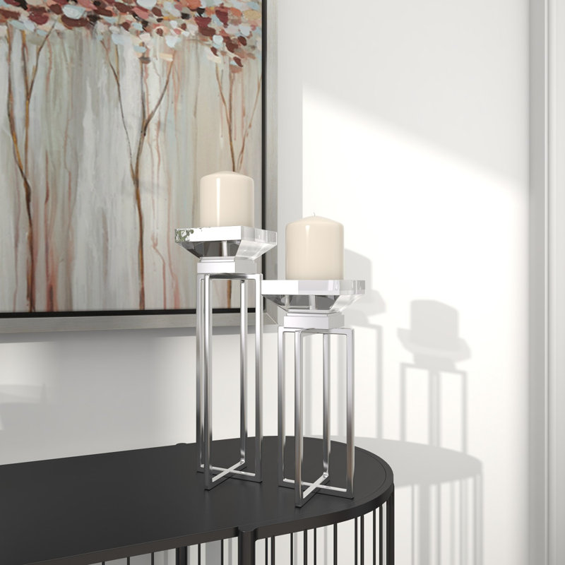 Latitude Run® 2 Piece Stainless Steel Tabletop Votive Holder Set Wayfair